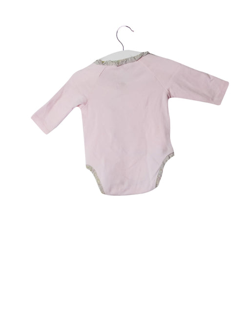 A Pink Long Sleeve Bodysuits from Chateau de Sable in size 0-3M for girl. (Front View)