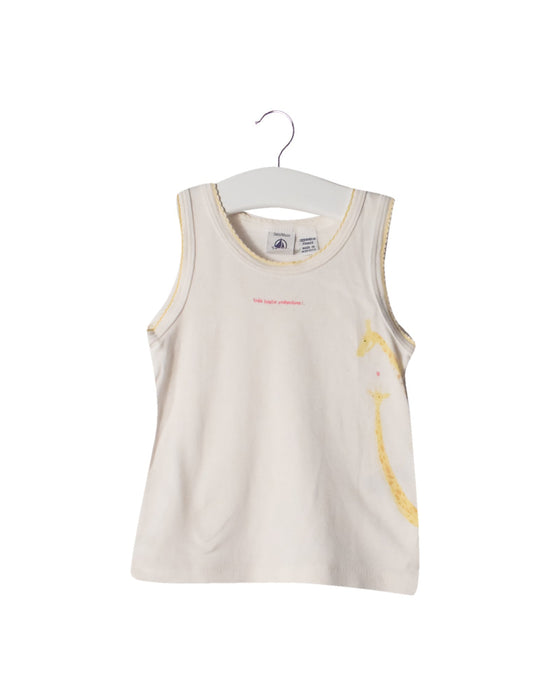 A White Sleeveless Tops from Petit Bateau in size 2T for girl. (Back View)
