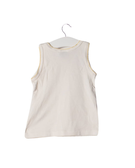 A White Sleeveless Tops from Petit Bateau in size 2T for girl. (Front View)