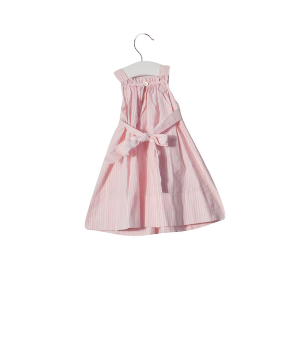 A Pink Sleeveless Dresses from Bonpoint in size 3-6M for girl. (Back View)