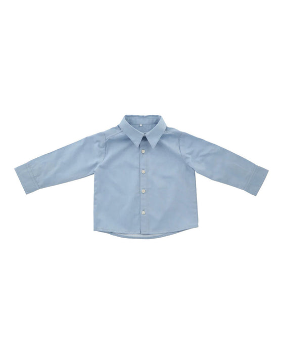 A Blue Shirts from Hunter + Boo in size 6-12M for boy. (Back View)