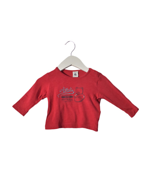 A Red Long Sleeve Tops from Petit Bateau in size 3-6M for boy. (Front View)