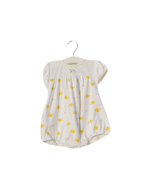 A White Short Sleeve Rompers from Absorba in size 6-12M for girl. (Front View)