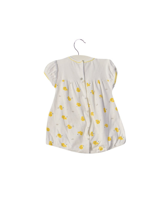 A White Short Sleeve Rompers from Absorba in size 6-12M for girl. (Back View)