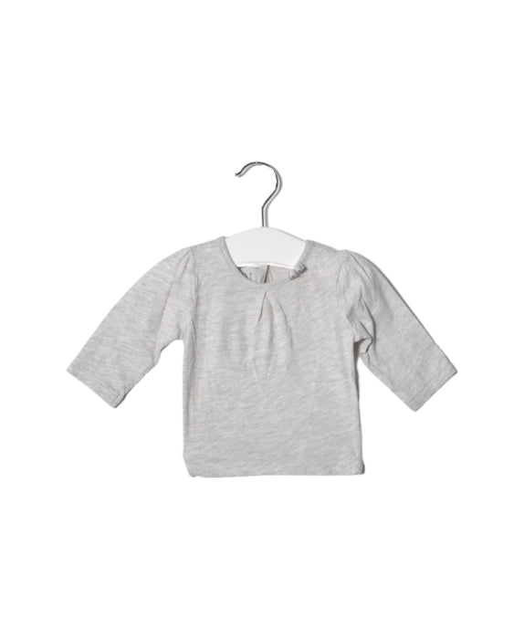 A Grey Long Sleeve Tops from Petit Bateau in size 0-3M for girl. (Back View)