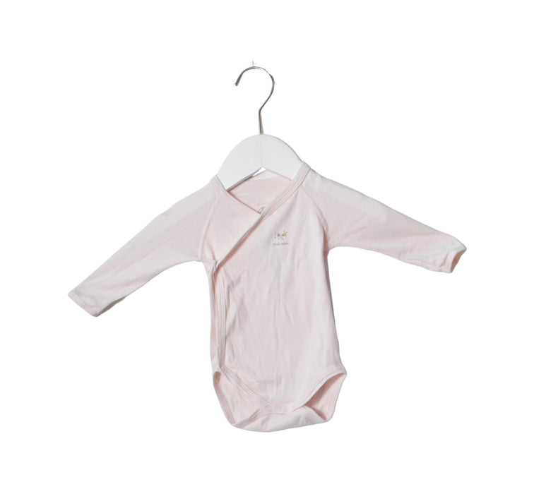 A Pink Long Sleeve Bodysuits from Petit Bateau in size 3-6M for girl. (Back View)