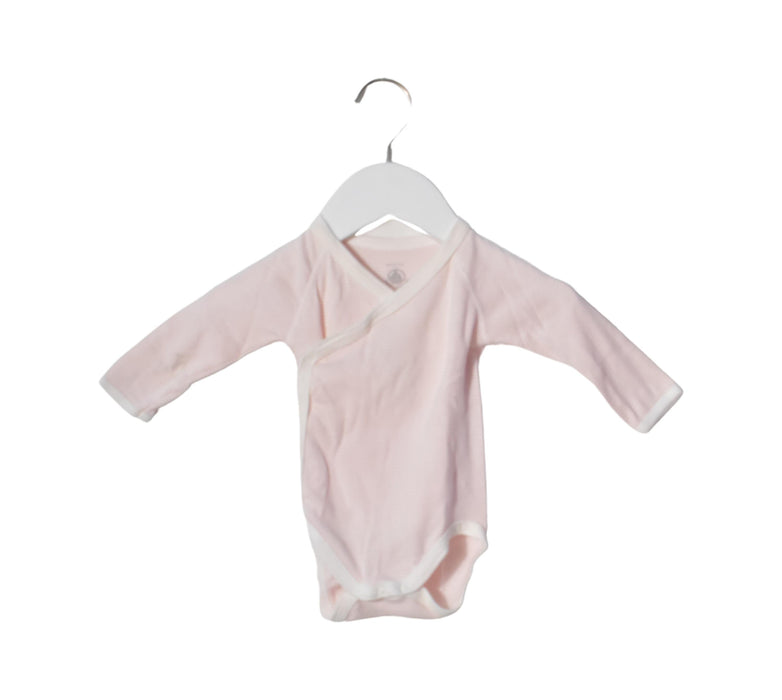 A Pink Long Sleeve Bodysuits from Petit Bateau in size 3-6M for girl. (Back View)