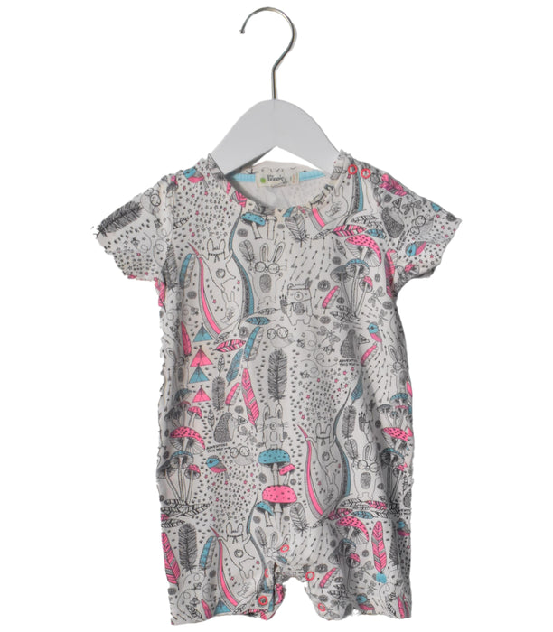 A Black Short Sleeve Rompers from The Bonnie Mob in size 6-12M for girl. (Front View)