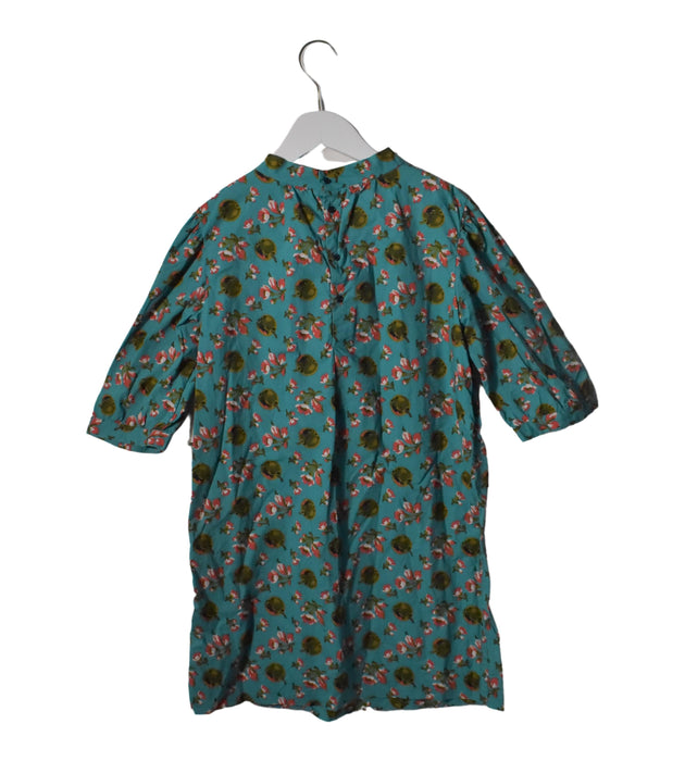 A Blue Long Sleeve Dresses from Bonpoint in size 12Y for girl. (Back View)