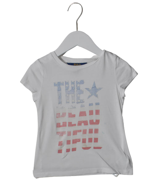 A White Short Sleeve T Shirts from Polo Ralph Lauren in size 4T for neutral. (Back View)