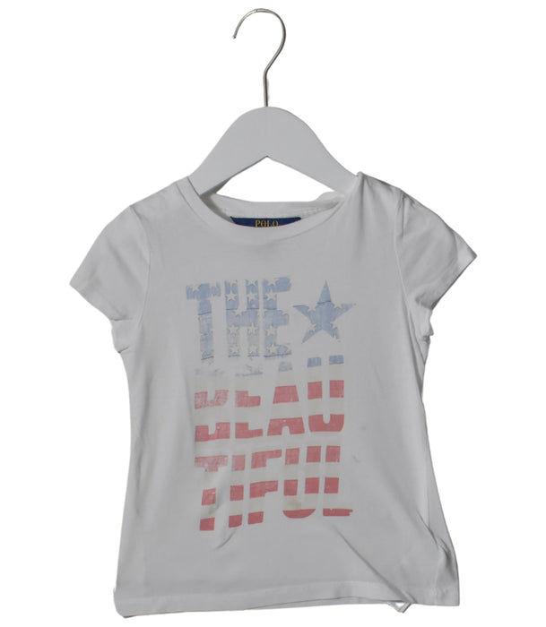 A White Short Sleeve T Shirts from Polo Ralph Lauren in size 4T for neutral. (Back View)
