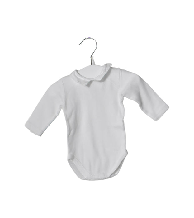 A White Long Sleeve Bodysuits from Bonpoint in size 0-3M for neutral. (Back View)