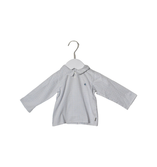 A White Long Sleeve Tops from Petit Patapon in size 3-6M for boy. (Back View)