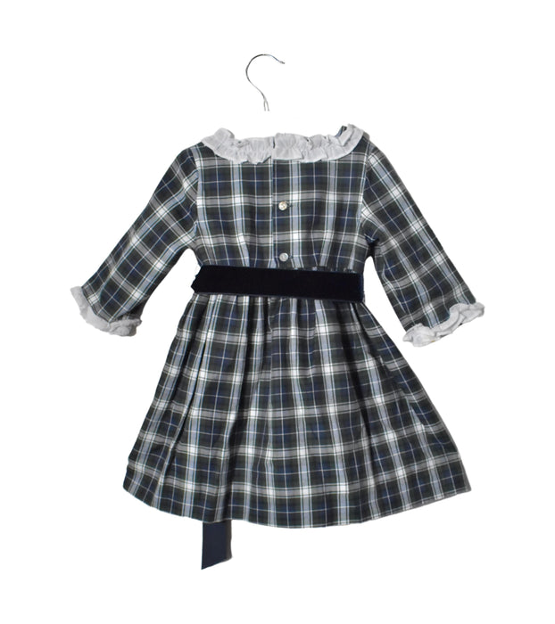 A Green Long Sleeve Dresses from La Coqueta in size 3T for girl. (Back View)