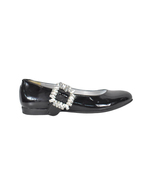 A Black Flats from Simonetta in size 5T for girl. (Front View)