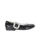 A Black Flats from Simonetta in size 5T for girl. (Front View)