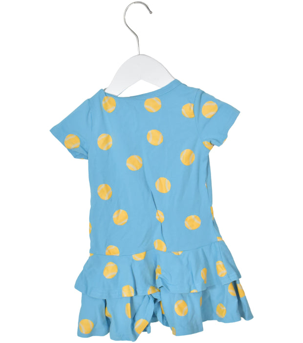 A Blue Short Sleeve Dresses from Le Petit Society in size 6-12M for girl. (Back View)