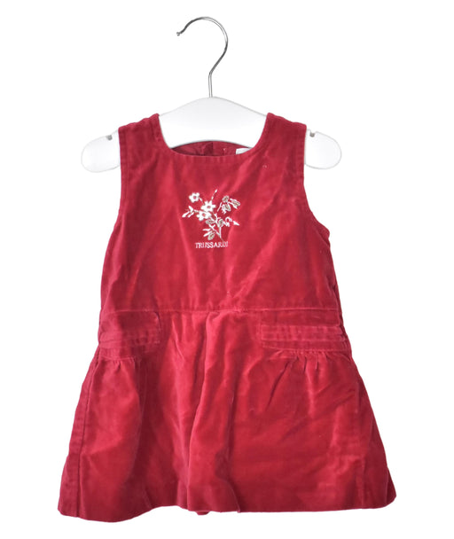 A Red Sleeveless Dresses from Trussardi in size 6-12M for girl. (Back View)