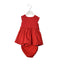 A Red Short Sleeve Dresses from Chateau de Sable in size 6-12M for girl. (Back View)