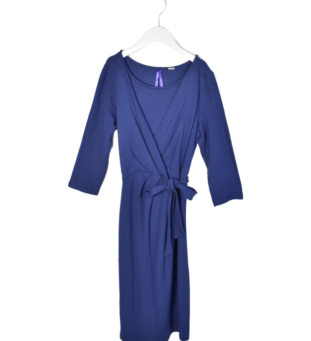 A Blue Long Sleeve Dresses from Seraphine in size M for maternity. (Back View)