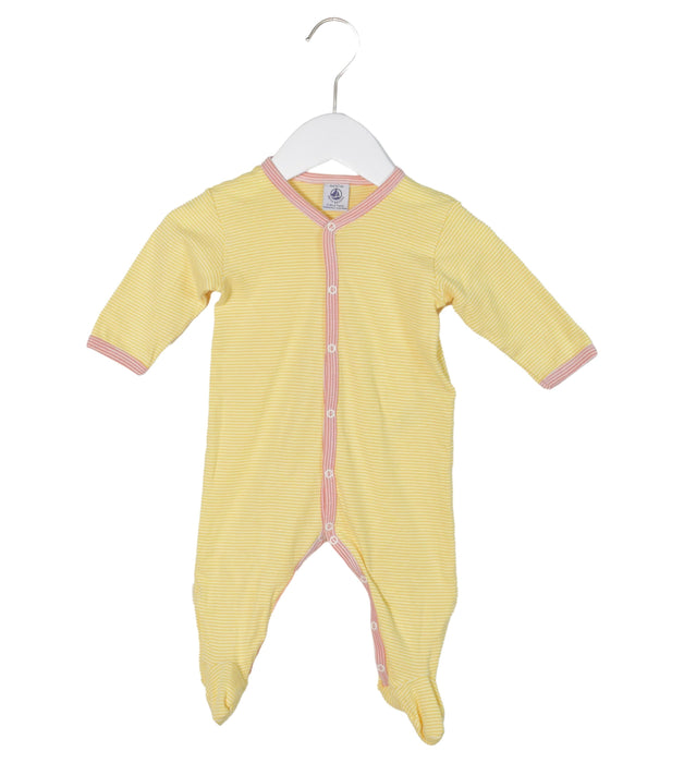 A Yellow Long Sleeve Jumpsuits from Petit Bateau in size 3-6M for neutral. (Back View)