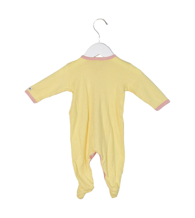A Yellow Long Sleeve Jumpsuits from Petit Bateau in size 3-6M for neutral. (Front View)
