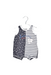 A White Sleeveless Rompers from 3Pommes in size 0-3M for boy. (Front View)