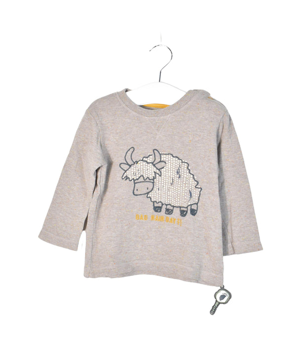 A Taupe Long Sleeve Tops from Sigikid in size 12-18M for neutral. (Back View)