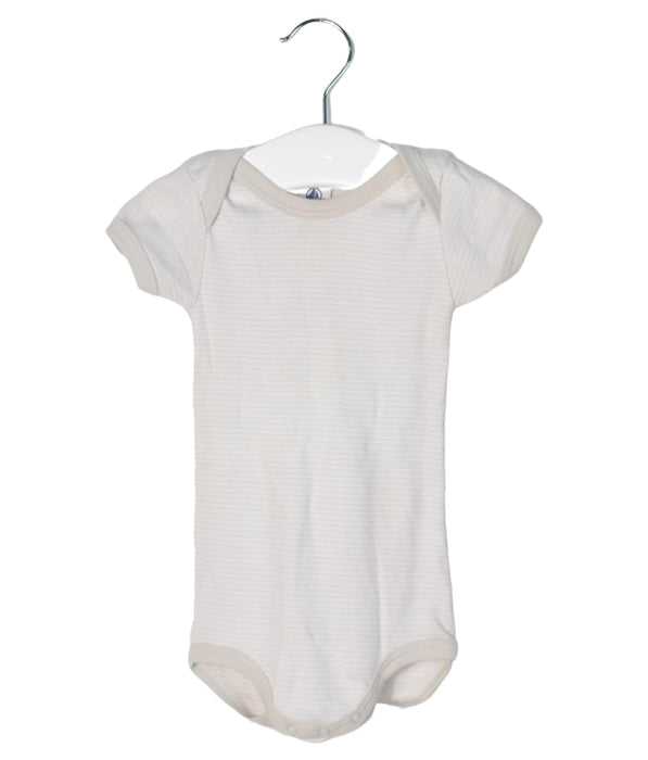 A Grey Short Sleeve Bodysuits from Petit Bateau in size 6-12M for neutral. (Back View)