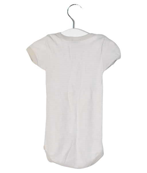 A Grey Short Sleeve Bodysuits from Petit Bateau in size 6-12M for neutral. (Front View)