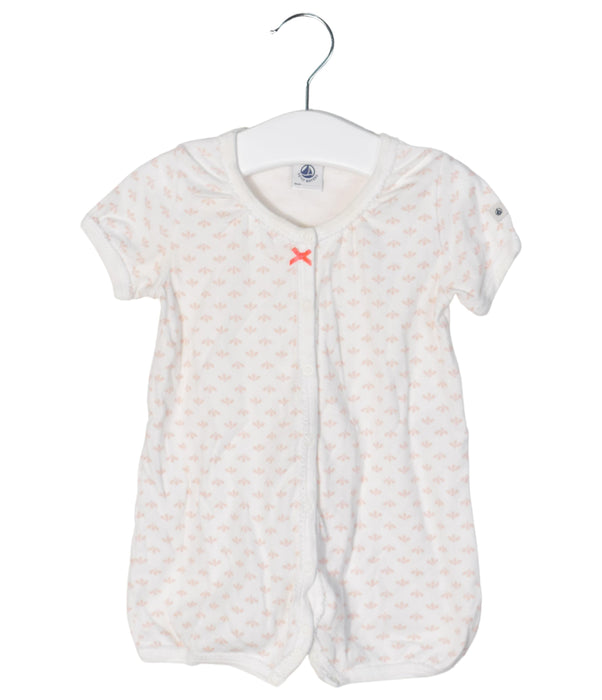 A White Short Sleeve Rompers from Petit Bateau in size 3-6M for girl. (Back View)
