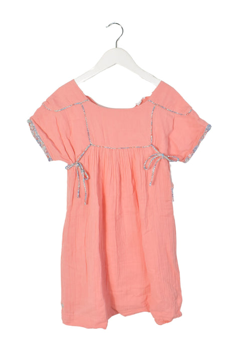 A Pink Short Sleeve Dresses from Chateau de Sable in size 8Y for girl. (Back View)