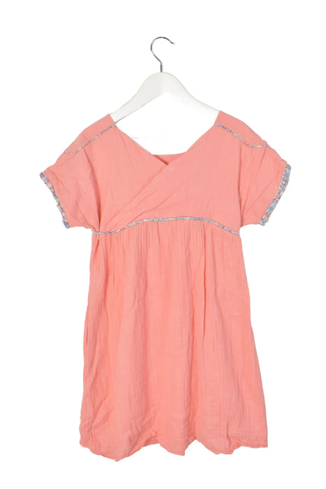 A Pink Short Sleeve Dresses from Chateau de Sable in size 8Y for girl. (Front View)