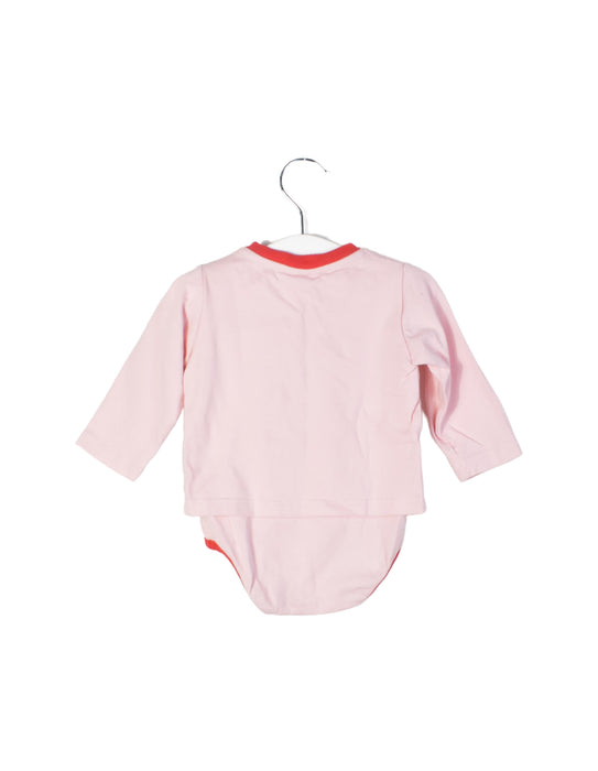 A Pink Long Sleeve Bodysuits from Fendi in size 3-6M for girl. (Front View)