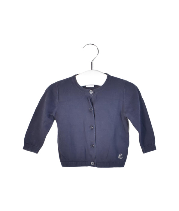 A Navy Cardigans from Petit Bateau in size 3-6M for girl. (Back View)