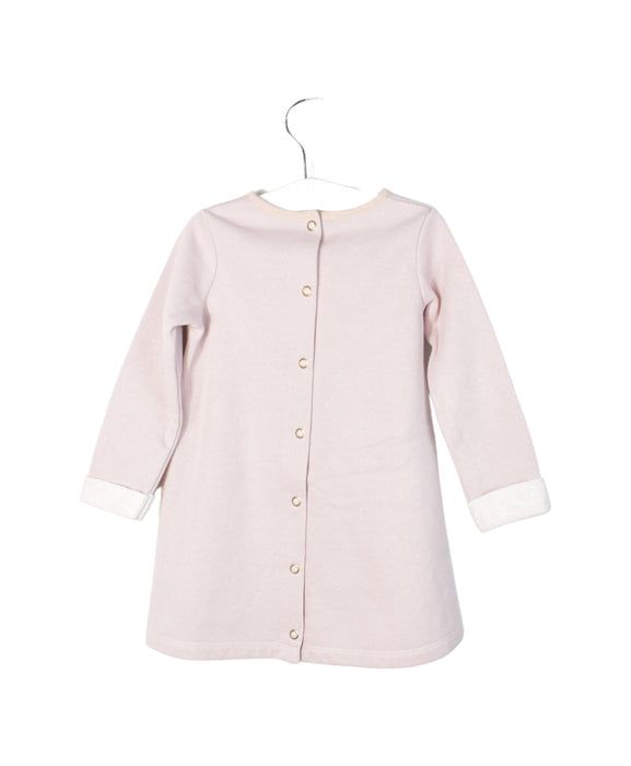 A Pink Long Sleeve Dresses from Petit Bateau in size 18-24M for girl. (Back View)