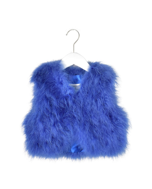 A Blue Outerwear Vests from Charabia in size 6T for girl. (Front View)