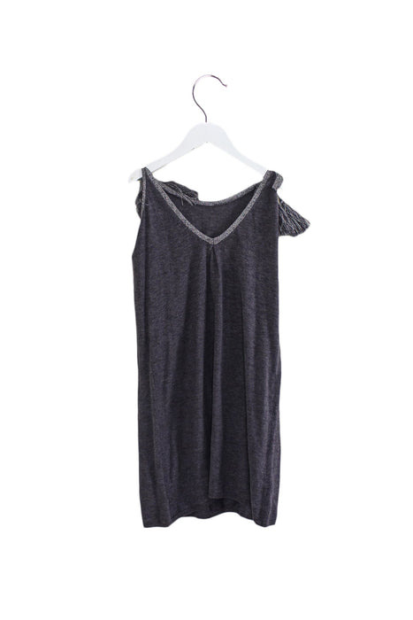 A Grey Sleeveless Dresses from Excuse My French in size 8Y for girl. (Back View)