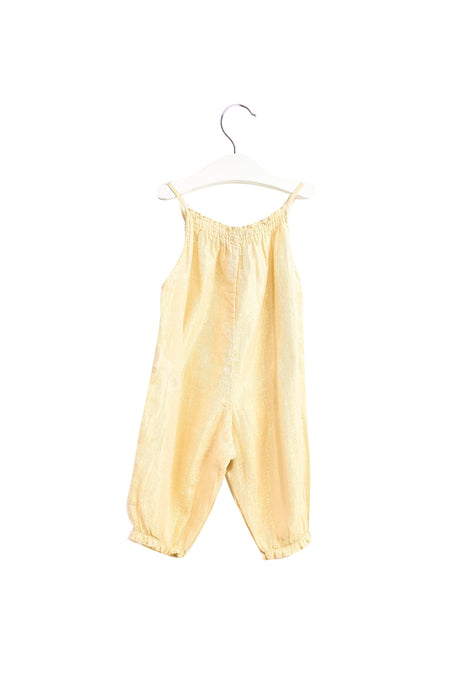 A Gold Sleeveless Jumpsuits from Bonpoint in size 3-6M for girl. (Back View)