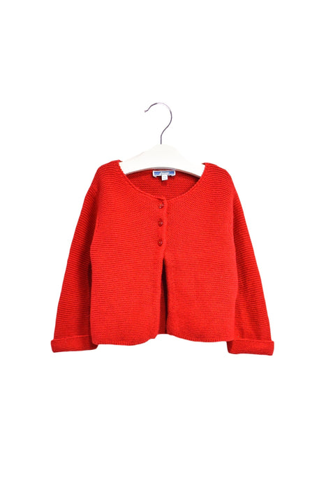 A Red Cardigans from Jacadi in size 6-12M for girl. (Back View)