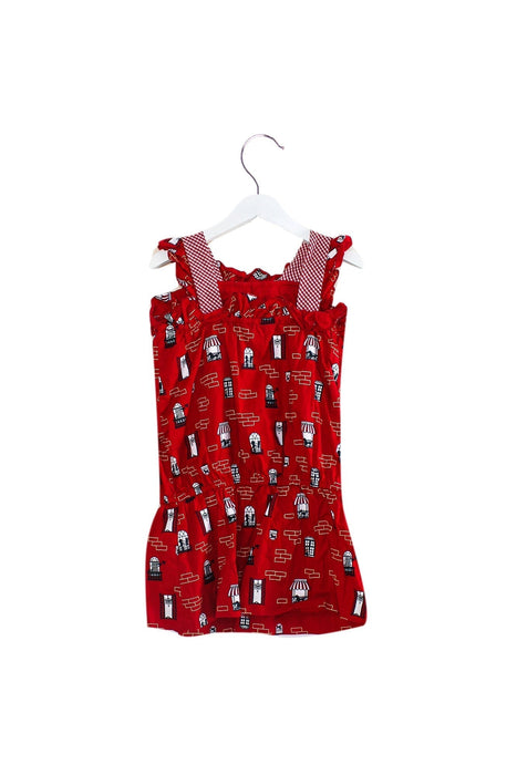 A Red Sleeveless Dresses from Nicholas & Bears in size 4T for girl. (Back View)