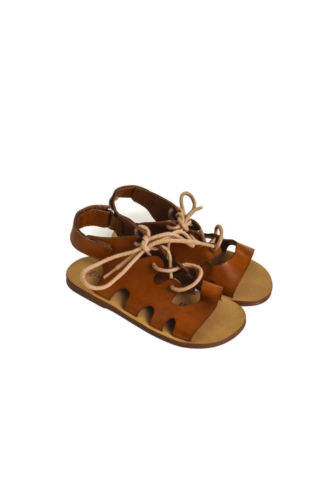 A Brown Sandals from Seed in size 6T for girl. (Back View)