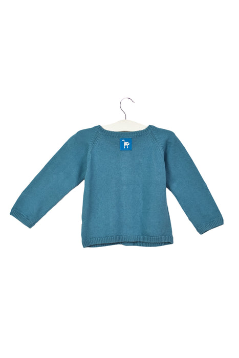 A Blue Cardigans from La Queue du Chat in size 3-6M for boy. (Back View)