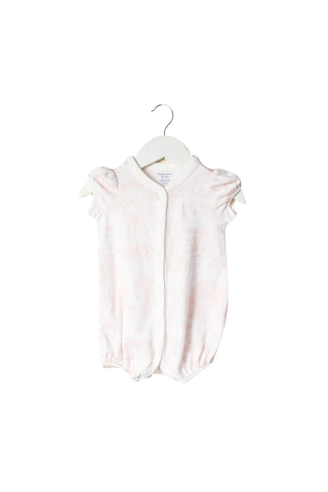A White Short Sleeve Rompers from Ralph Lauren in size 3-6M for girl. (Back View)