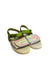 A Green Sandals from Moschino in size 4T for girl. (Front View)