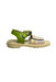 A Green Sandals from Moschino in size 4T for girl. (Back View)