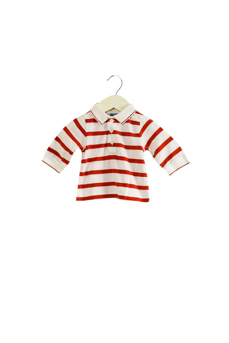 A Red Long Sleeve Polos from Jacadi in size 3-6M for boy. (Back View)