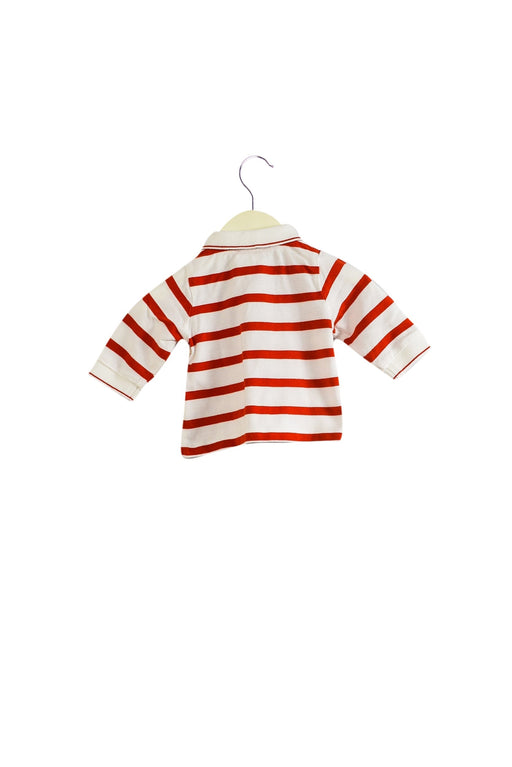 A Red Long Sleeve Polos from Jacadi in size 3-6M for boy. (Front View)
