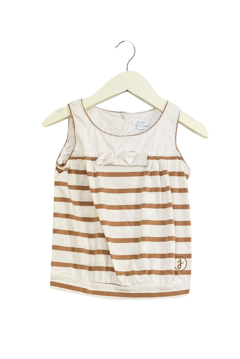 A Brown Sleeveless Tops from Jacadi in size 4T for girl. (Back View)