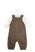 A Grey Overall Sets from Jacadi in size 3-6M for boy. (Back View)